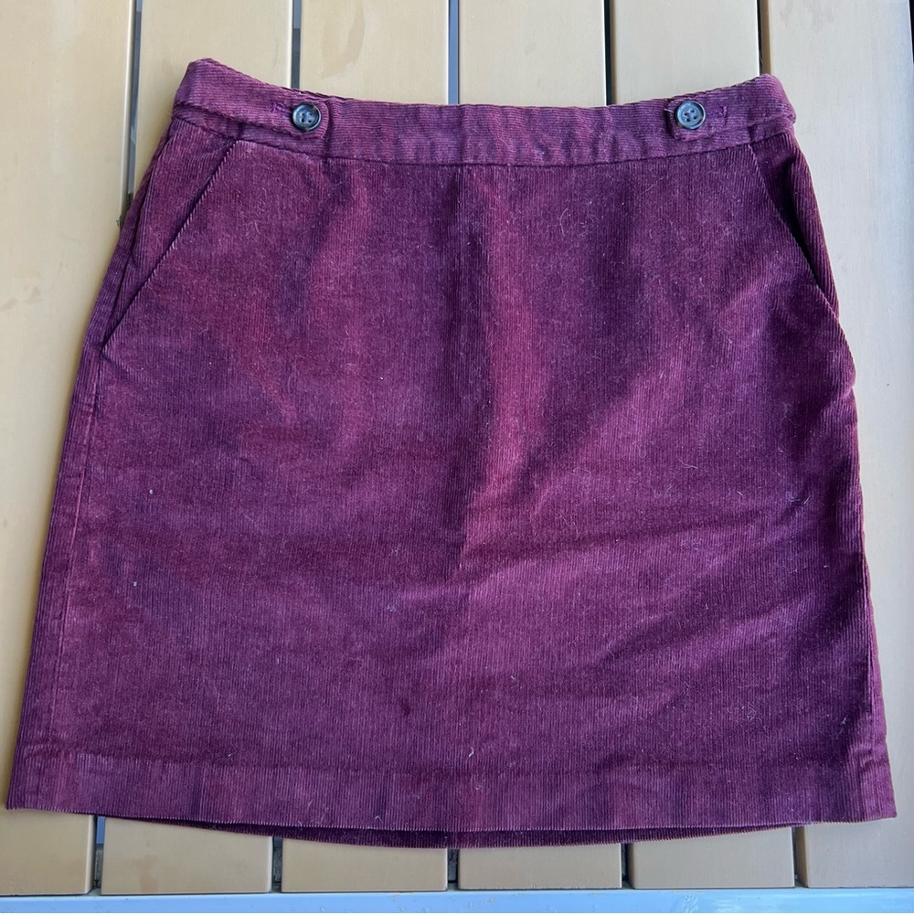 Banana Republic - Burgundy Corduroy Velvet Mini Skirt Size 4